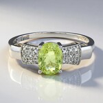 Anello placcato in platino con Tormalina Cuprian