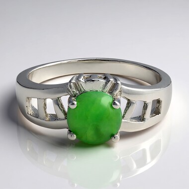 Anello in argento con Crisoprasio Imperiale