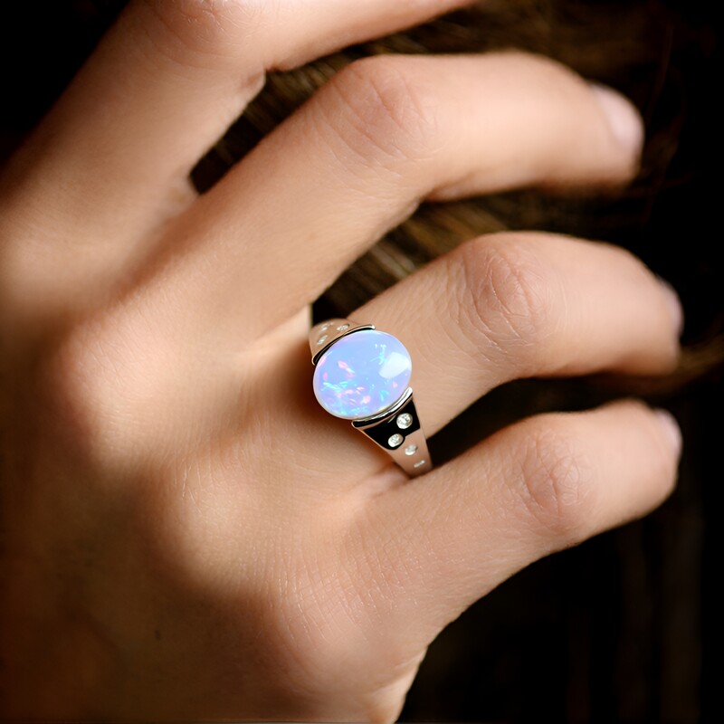 Welo Opal Silver Ring