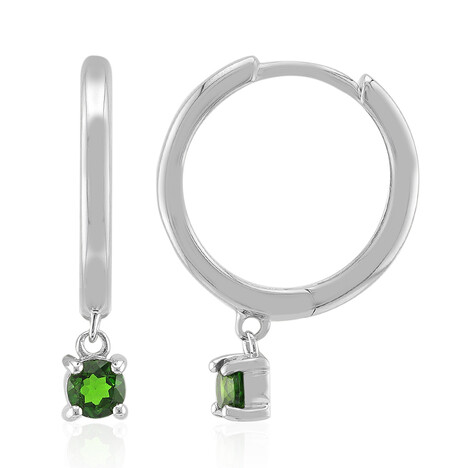 Boucles d'oreilles en argent et Diopside de Russie