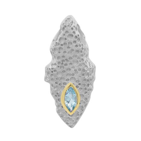 Ciondolo placcato in oro con Topazio Blu Svizzero (MONOSONO COLLECTION)