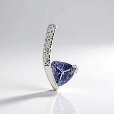 Unheated Tanzanite Silver Pendant