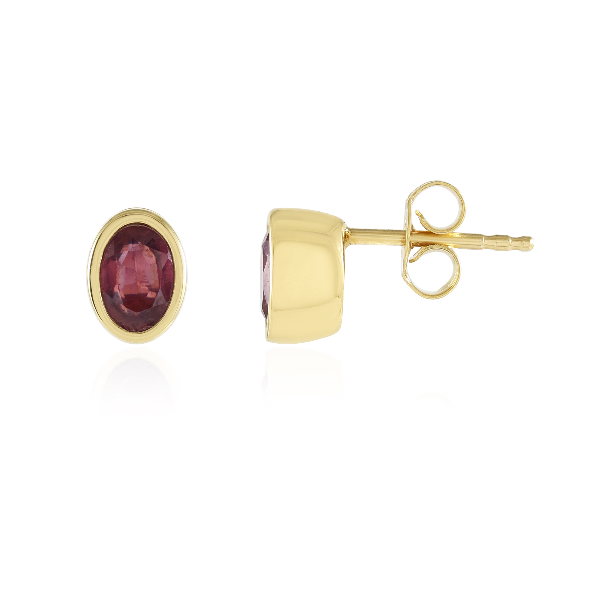 Orecchini A Cerchio Bombati Degradé Con Righe Incise Placcati Oro Giallo In Argento 925