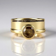 Anello in oro con Diamante Champagne I2 (de Melo Gold)