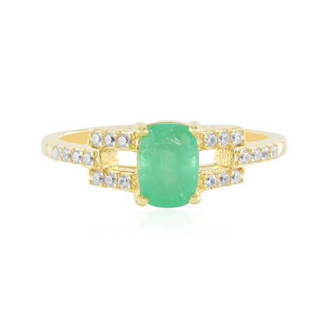 Russischer Smaragd-Silberring (Adela Silber)