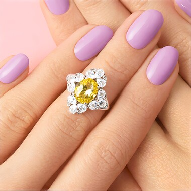 Anillo en plata con Citrino
