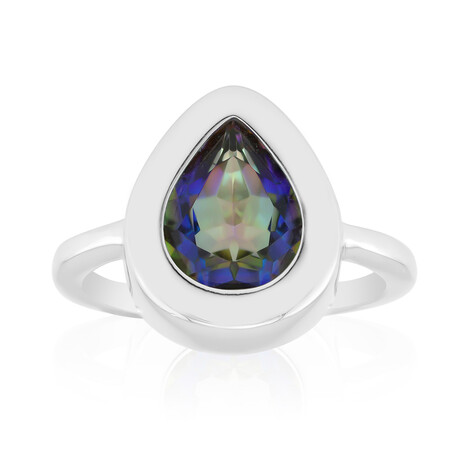 Anillo en plata con Cuarzo Místico azul (MONOSONO COLLECTION)