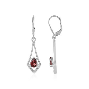 Pendientes en plata con Granate de Mozambique