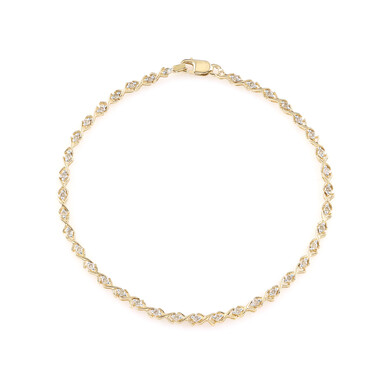 I2 Schokoladen-Brillant-Silberarmband