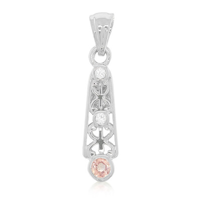 Pendentif en argent et Saphir Padparadscha