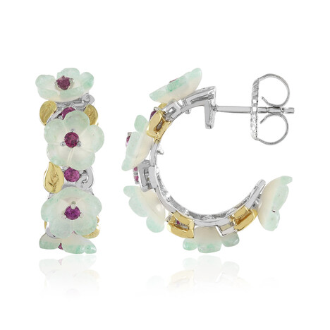 Rhodolith-Silberohrringe (Gems en Vogue)