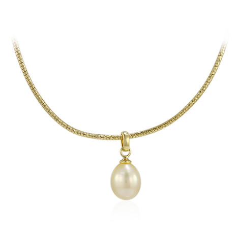 Zilveren halsketting met een Gouden Kabira Zuidzee Parel (TPC)