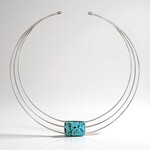 Collana rigida in argento con Turchese Kingman Mohave Blu (Jones Lee)
