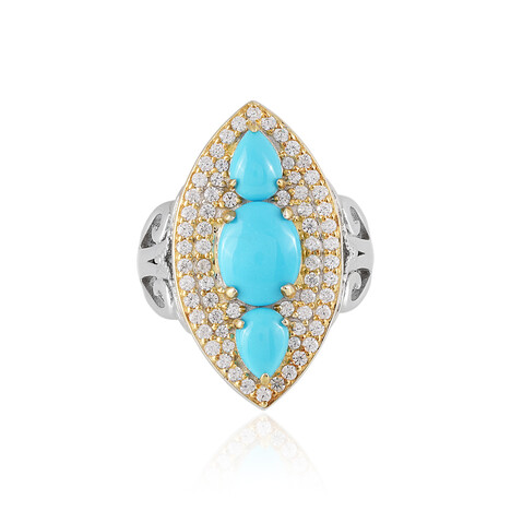 Sleeping Beauty-Türkis-Silberring (Dallas Prince Designs)