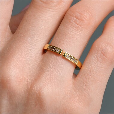 I3 Champagner-Diamant-Silberring