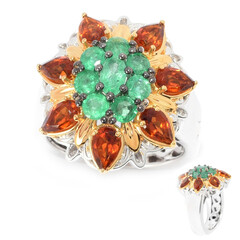 Anillo en plata con Esmeralda de Zambia (Gems en Vogue)
