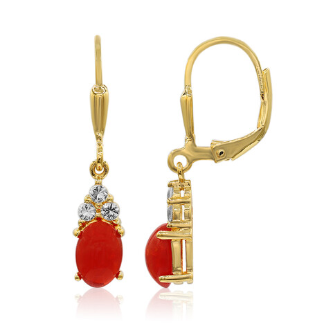 Pendientes en plata con Ópalo rojo de Etiopía