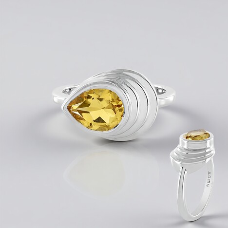 Anello in argento con Citrino