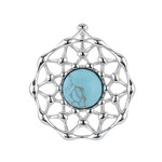 Zilveren hanger met een turkoois (dagen)