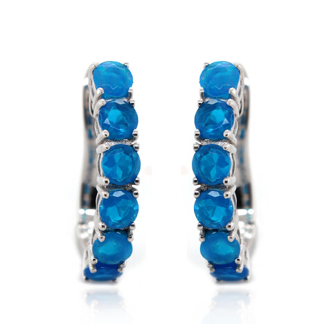 Orecchini in argento con Opale Blu Neon