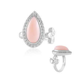 Zilveren ring met een roze opaal (de Melo Essence)