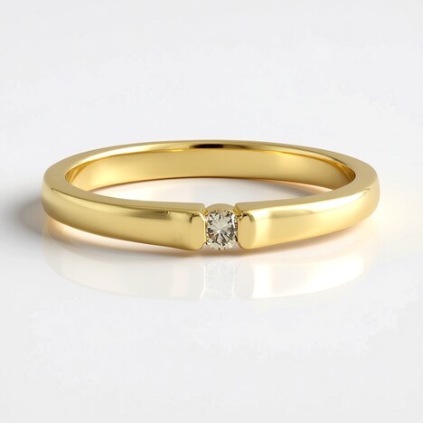 Anello in argento con Diamante Cioccolato I2