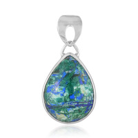 Colgante en plata con Malaquita azurita (Bali Barong)