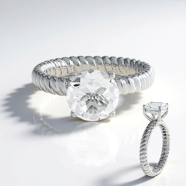 Anillo en plata con Topacio blanco
