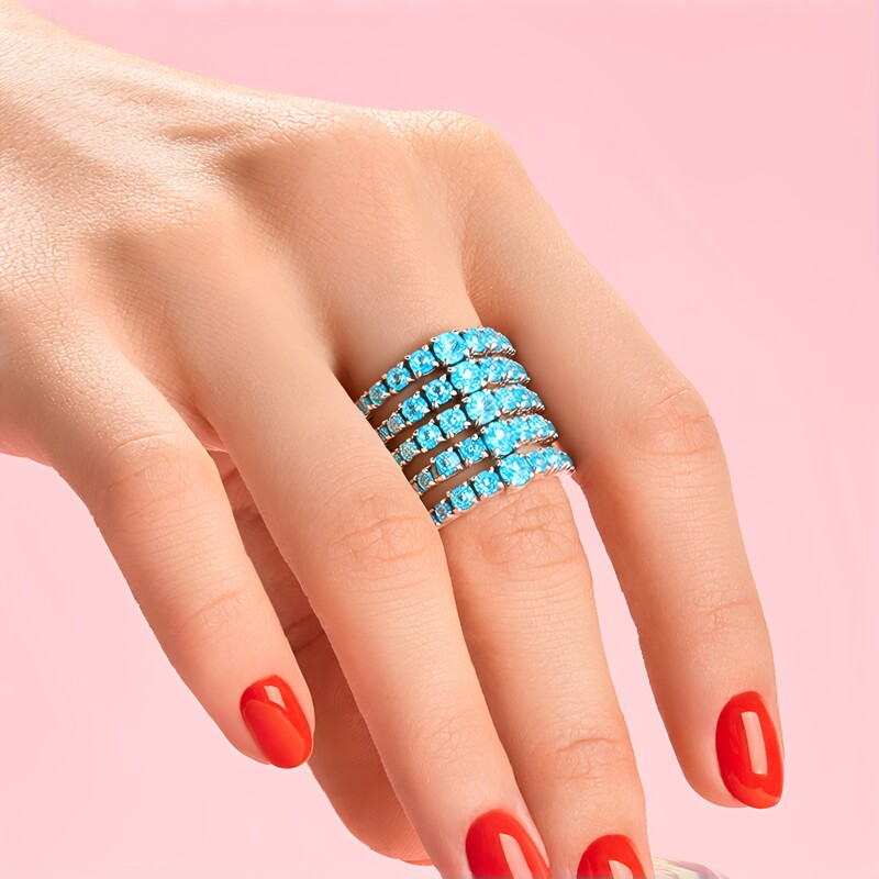 Anillo en plata con Apatita azul (de Melo Essence)