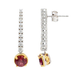 Zilveren oorbellen met rubelieten