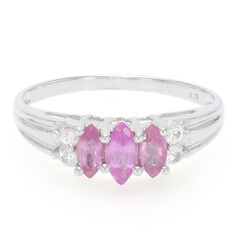 Pinkfarbener Ceylon-Saphir-Silberring