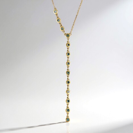 Collana in oro con Diamante blu cielo VS1