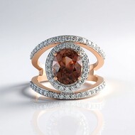 Himbeer-Zirkon-Goldring (SUHANA)