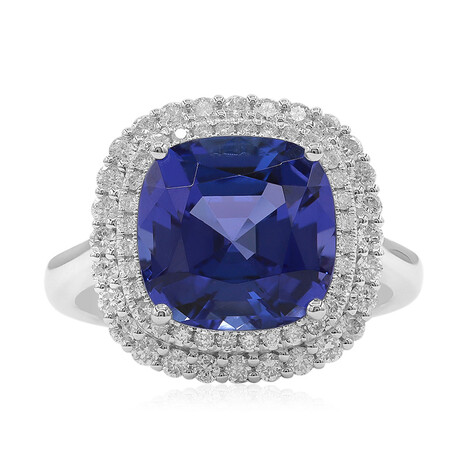 Gouden ring met een AAA tanzaniet (CIRARI)