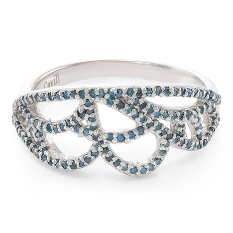 Anello placcato in platino con Diamante Fancy