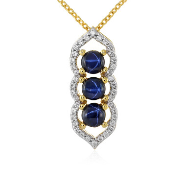 Collar en plata con Zafiro estrella azul
