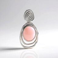 Zilveren hanger met een roze opaal (MONOSONO COLLECTION)