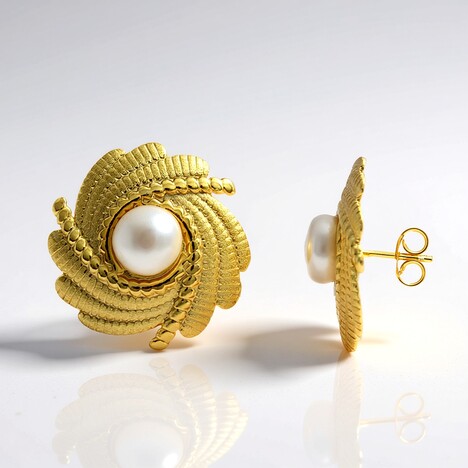 Orecchini in argento con Perla d'Acqua Dolce Bianca (Joias do Paraíso)
