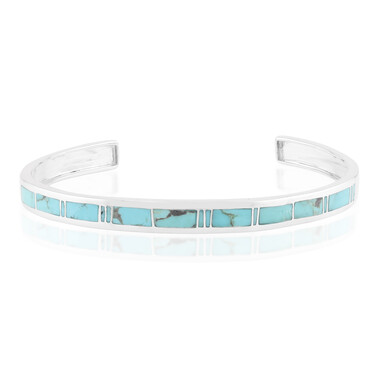 Zilveren armband met Blauwe Kingman Mohave Turkooisen (Jones Lee)