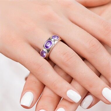 Anillo en plata con Tanzanita sin calentar