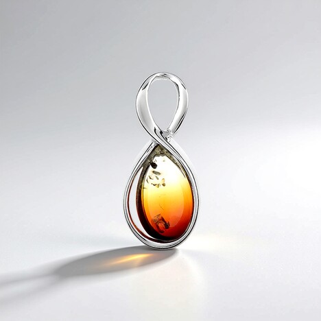 Ciondolo in argento con Ambra Sunrise Baltica (dagen)