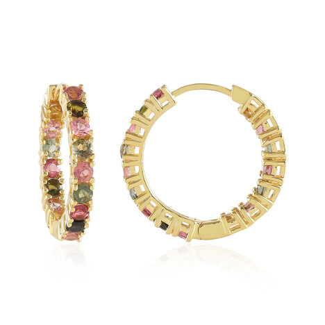 Zilveren oorbellen met toermalijnen