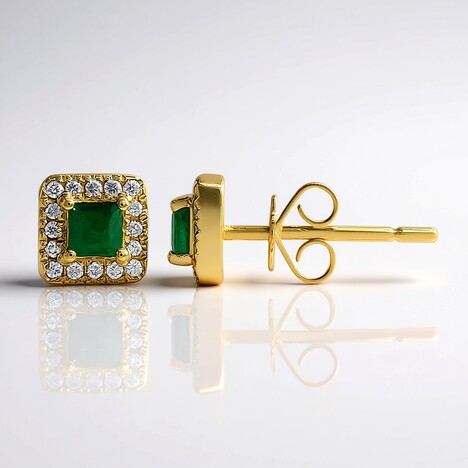 Orecchini in oro con Smeraldo Zambia AAA
