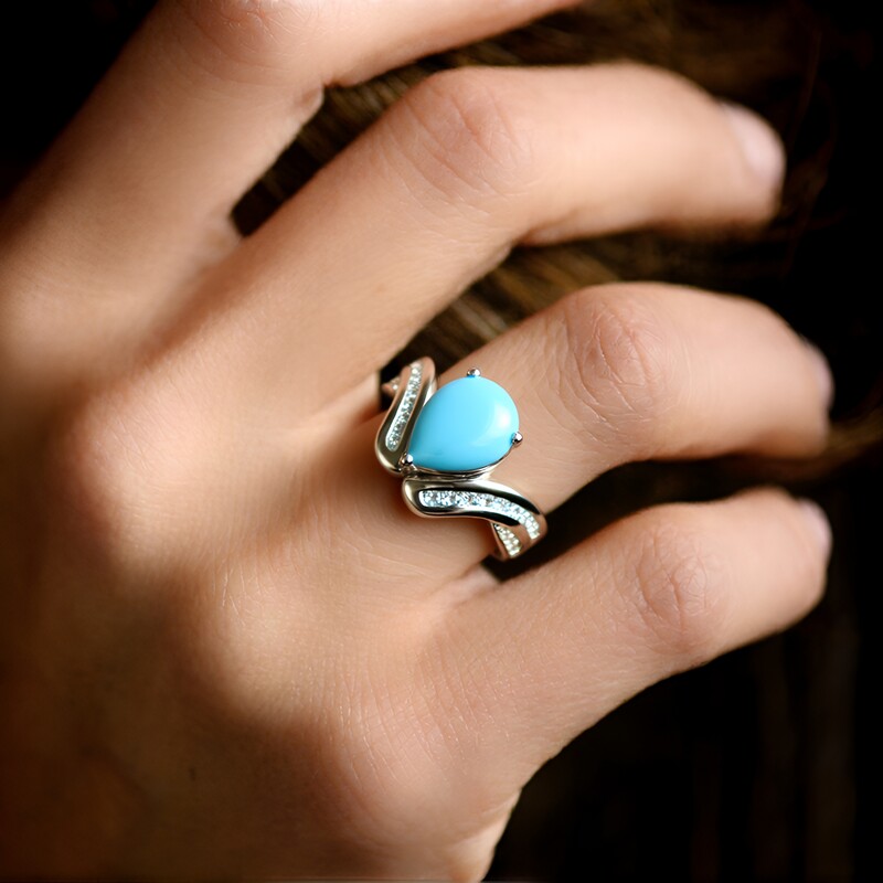 Bague en argent et Turquoise Sleeping Beauty