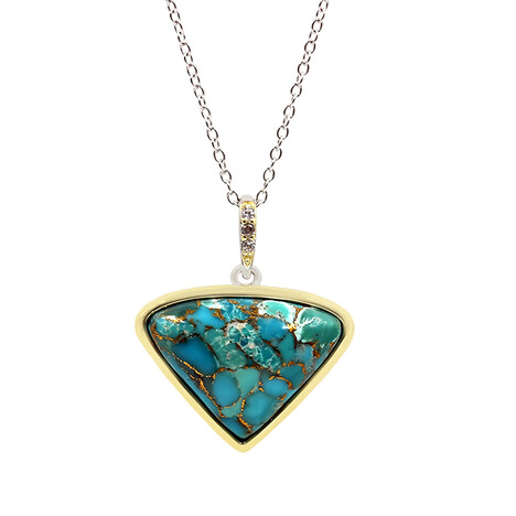 Blauer Kupfer-Türkis-Silberhalskette (Faszination Türkis)