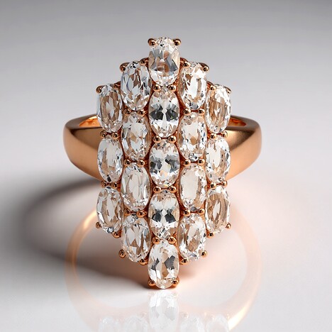 Anello in oro con Danburite Rosa del Messico