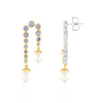 Zilveren oorbellen met tanzanieten (Gems en Vogue)