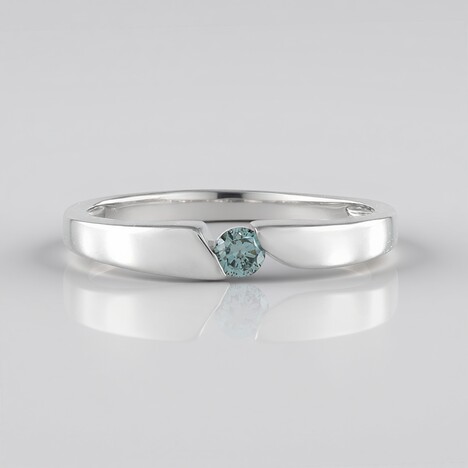 Anello in oro con Diamante blu cielo SI2