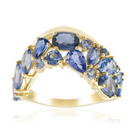 Blauer Tuléar-Saphir-Goldring (de Melo Gold)