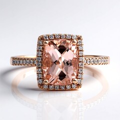 Anello in oro con Morganite AAA
